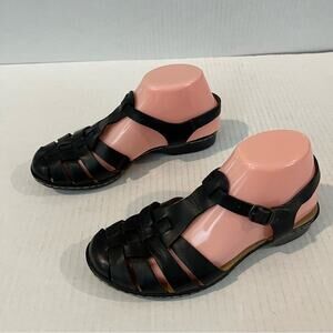 Soft Spots Women’s Leather Covered Toe Slingback Sandal Shoes Size 6.5 Wide